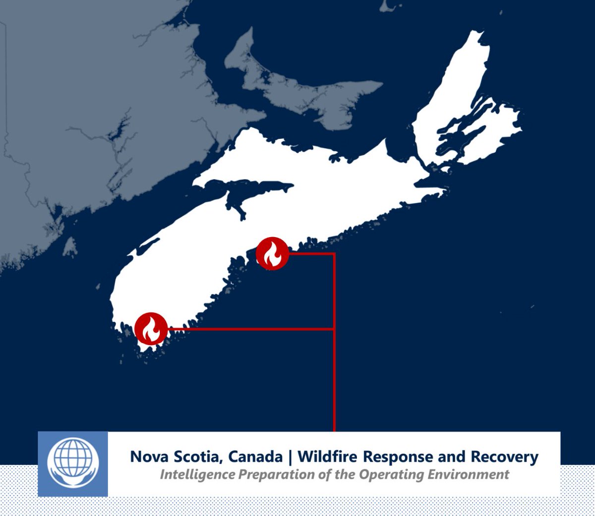 📣 Calling all disaster management professionals!
🔥 We're proud to release our abridged 'Intelligence Preparation of the Operating Environment' (IPOE) tailored specifically for the Wildfire Response and Recovery efforts in #NovaScotia, Canada.

drive.google.com/file/d/1FT0OYw… #wildfires