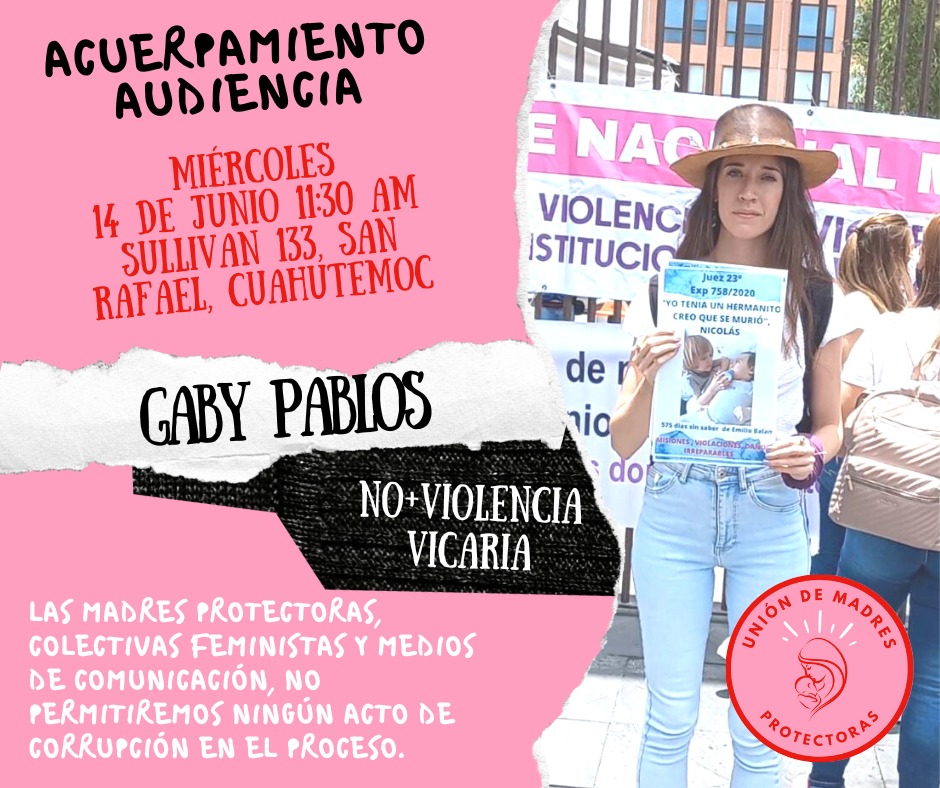 🚨🔥📢🚨📢🔥
#JusticiaParaGabyPablos
#ConvocamosAcuerpamiento 
Audiencia inicial #ViolenciaFamiliar 
Hacemos un atento llamado a <a href="/PJCDMX/">Poder Judicial de la Ciudad de México</a> y <a href="/FiscaliaCDMX/">Fiscalía CDMX</a> para que el proceso se realice con la debida diligencia, no callaremos ante omisiones ni corrupción 
Basta #ViolenciaVicaria