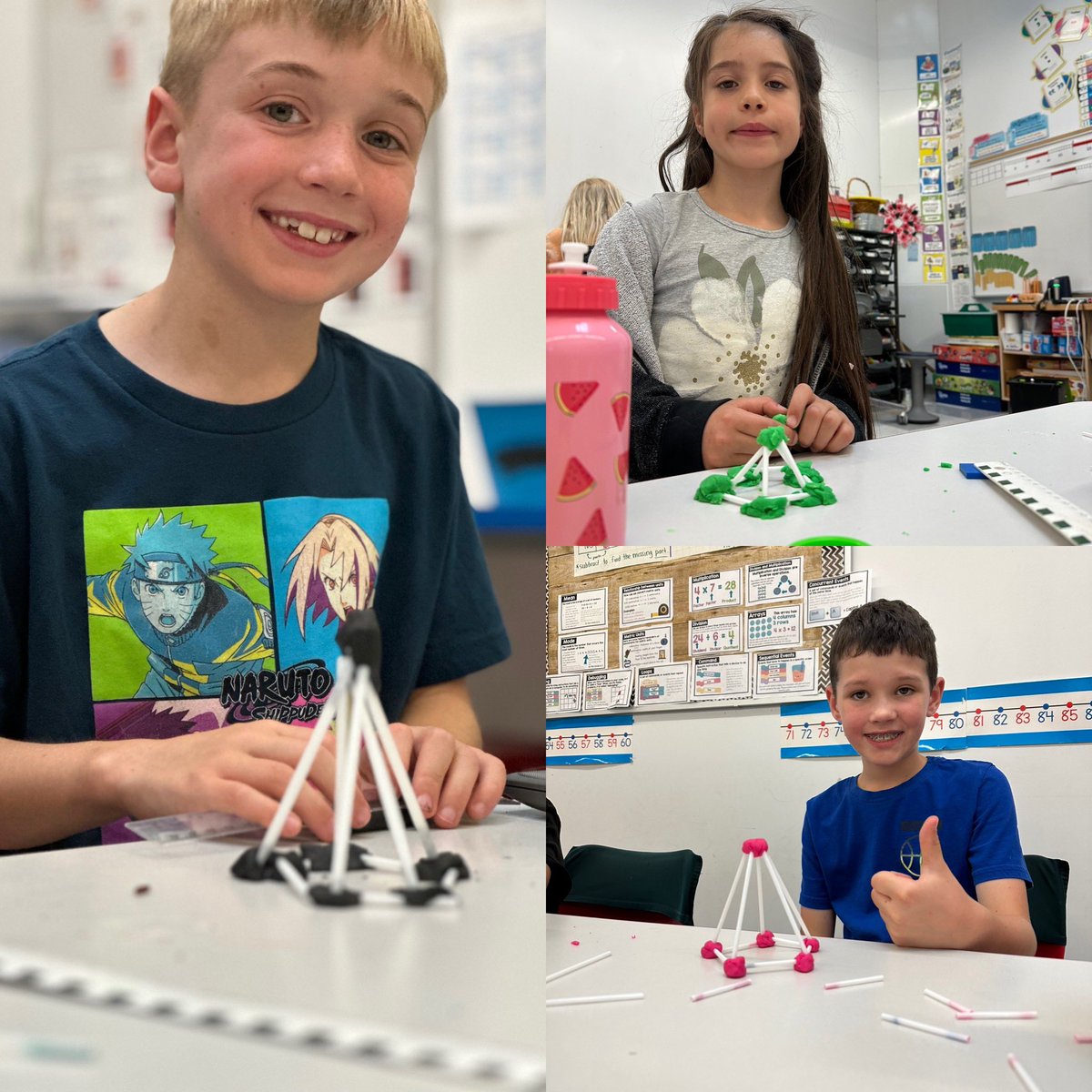 BonishNicole's tweet photo. Exploring how the skeletons of 3D shapes help us to identify edges and vertices! … all this with a little lesson on angles! Way to go grade three! #arps2022 https://t.co/JabsUE2u7w
