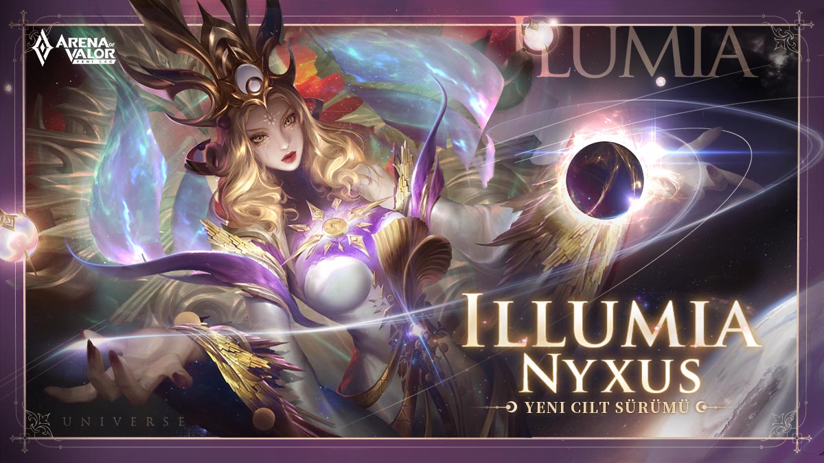 aovespor's tweet photo. Illumia-Nyxus şimdi çıkış yapıyor

Evrenin kraliçesi Illumia, antik gizemli güce sahip!

O çok güçlü ve resmen savaşmak için savaş alanına iniyor!

 #Illumia #ArenaofValorYeniÇağ #AoVTR https://t.co/AasQJeUNN5