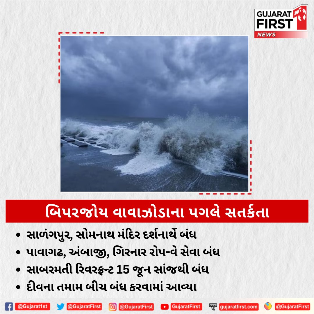 #BiparjoyUpdate | બિપરજોય વાવાઝોડાના પગલે સતર્કતા

#BiparjoyCyclone #CycloneBiporjoy #GujaratCyclone #GujaratWeather #CycloneVayu #GujaratStorm #CycloneAlert #GujaratFloods #GujaratDisaster #GujaratRelief #CycloneUpdates #GujaratSafety #GujaratRescue #CyclonePreparedness