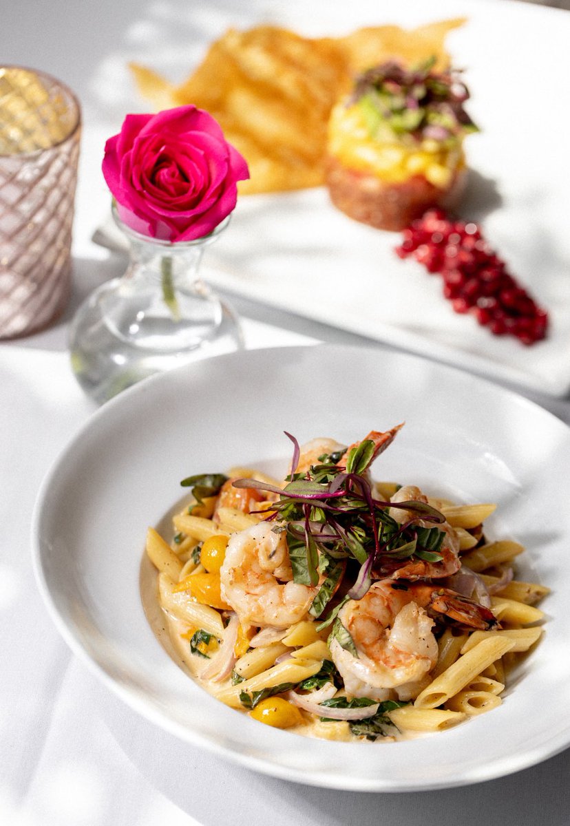 Dinner is served! Try one of our all time favorites this week, our Penne with Tiger Prawns! . . . 📸 by @palmandocean