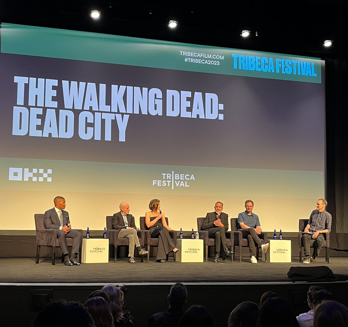 jimmaiella's tweet photo. Packed house at #Tribeca2023 for the premiere screening of #DeadCity. Lauren Cohan, @JDMorgan, key cast and @DaltonRoss. “Shooting here in New York was so special, and it is a character,” Morgan says. “It’s bigger than any of us.” Sunday night at 9 on @AMC_TV. https://t.co/VqUAdLjGPl