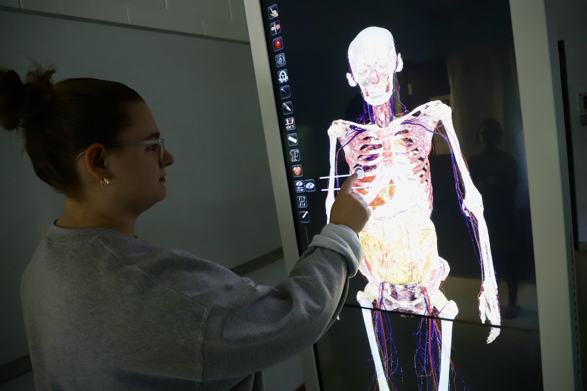 Students in our Human Anatomy and Physiology II summer session enjoyed the first look at our new Anatomage table today – amazing technology for our students to learn with! Images at facebook.com/iowacentral #TritonNation #TheTritonWay #TritonExperience #ThisIsOurClassroom