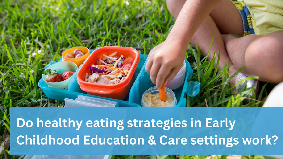 🚨 New review 🚨
@SereneYoong and team have published their review asking ...Do #healthyeating strategies in #ECEC settings work? 🫑🍉🥤👧👦

Read the summary or full text 👉 bit.ly/3p0NDt0