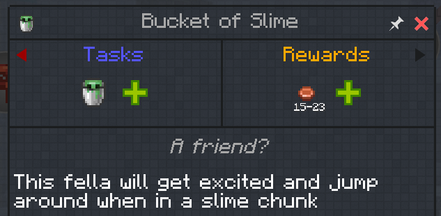 QQueSMP's tweet image. Here's a Quest for obtaining a slime friend in a bucket