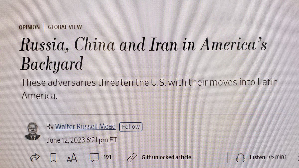 Carl Zha on Twitter "The World is in America's Backyard"