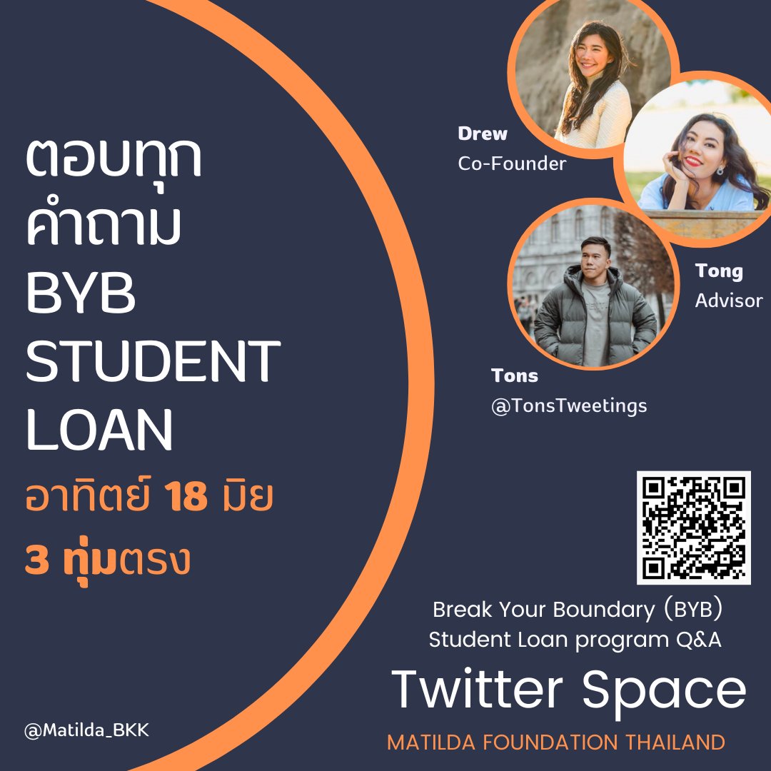 Matilda_BKK's tweet image. BYB Q&amp;amp;A session on Sun Jun 18 at 9 pm, see you all!

**Updated Link**


#BYB #breakyourboundary #highereducation #studentloan #studyabroad #overseaseducation