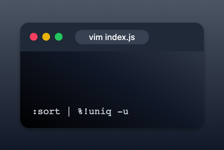 Fechin on twitter efficiently remove duplicate lines in vim with just
