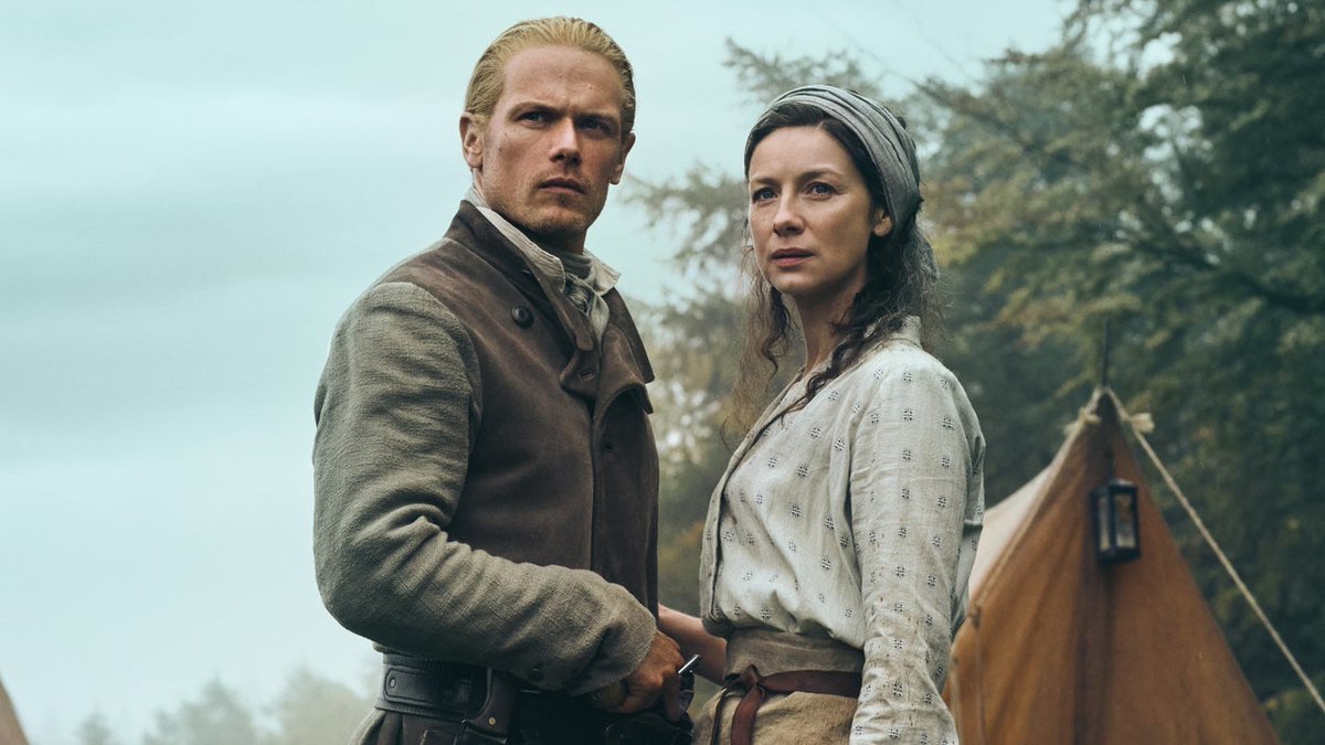 Outlander season 7 opens on a very strong note with a welcome emphasis on Sam Heughan and Caitríona Balfe's Jamie and Claire. Our review: bit.ly/3X4wYkR
