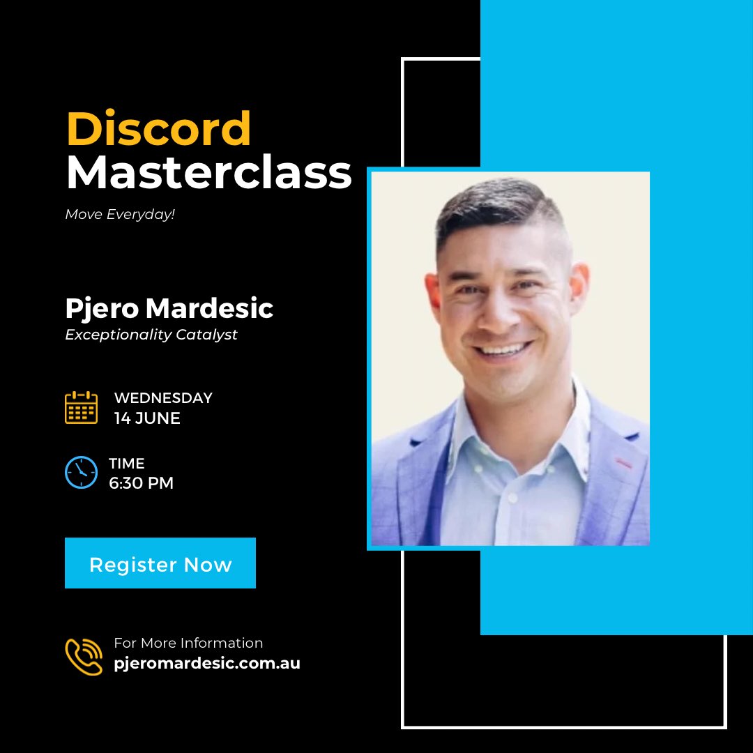 Don't miss out on this incredible opportunity! Click the link below to reserve your spot and be part of our Discord Masterclass. Let's unleash the true potential of our minds together! 👇🏼
Link: discord.gg/jd4tcg3e?event…

#BrainBoostingMovementClass #CognitivePerformance…