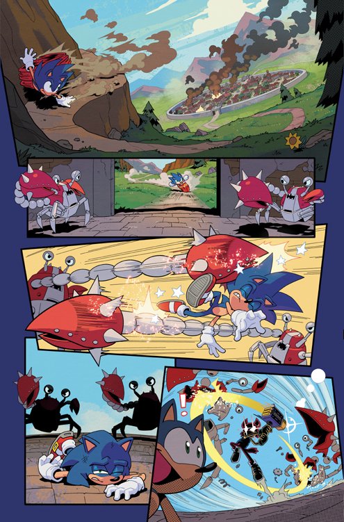 (Think it's been long enough that I can share some pages from this.) Had the pleasure of coloring a special short story for IDW Sonic's 5th Anniversary!

Story: @IanFlynnBKC 
Art: @yardleyart 
Color: Me!
Flats: @JonDobbsArt 
Letters: @robutoid 
Edits: @rileysauruss & @IDW_David_M