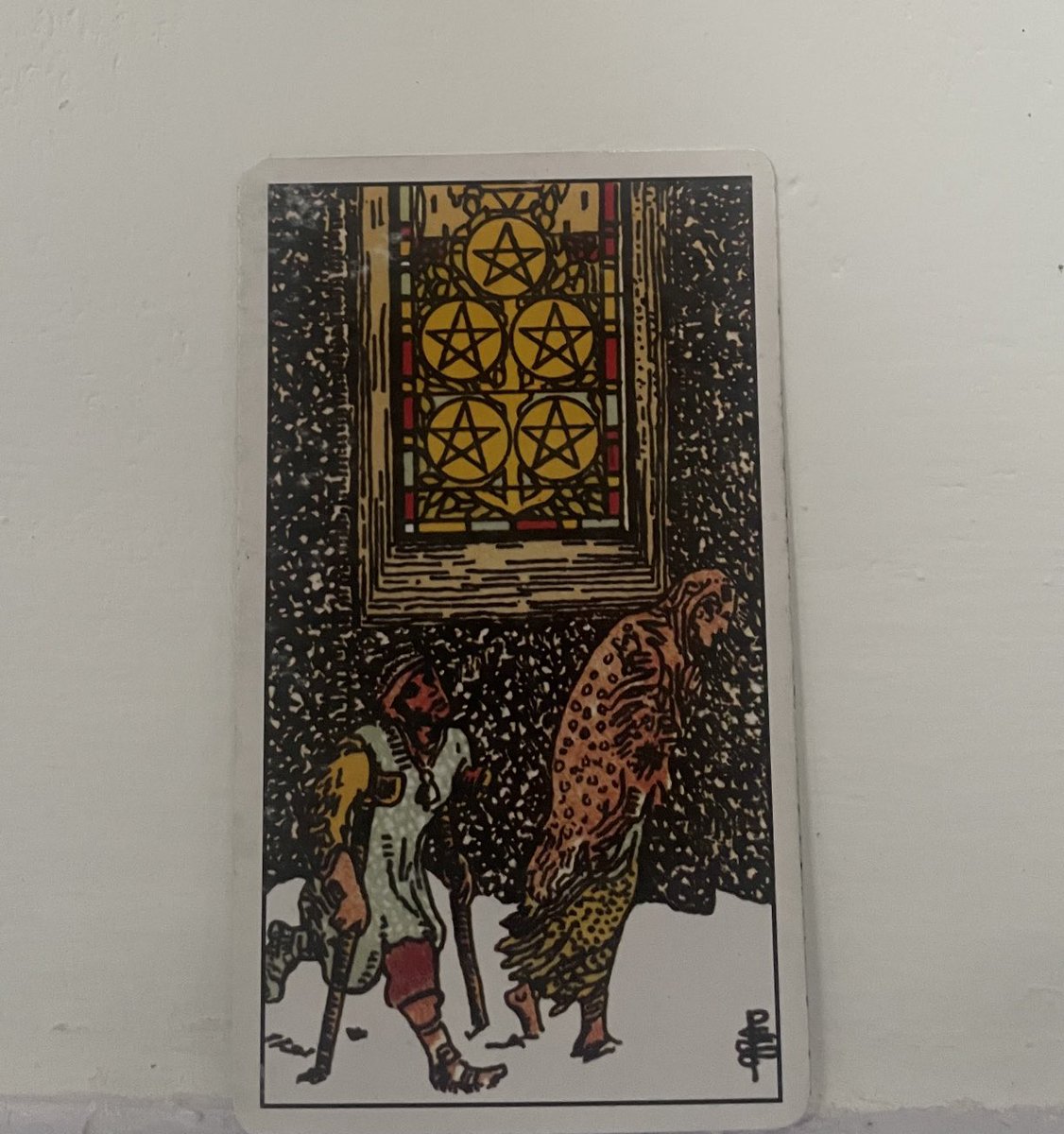 Card of the day: Five of Pentacles 

Difficulties abound, especially related to health and finances, but know that this too shall pass. Hang in there. 

#tarot #cardoftheday