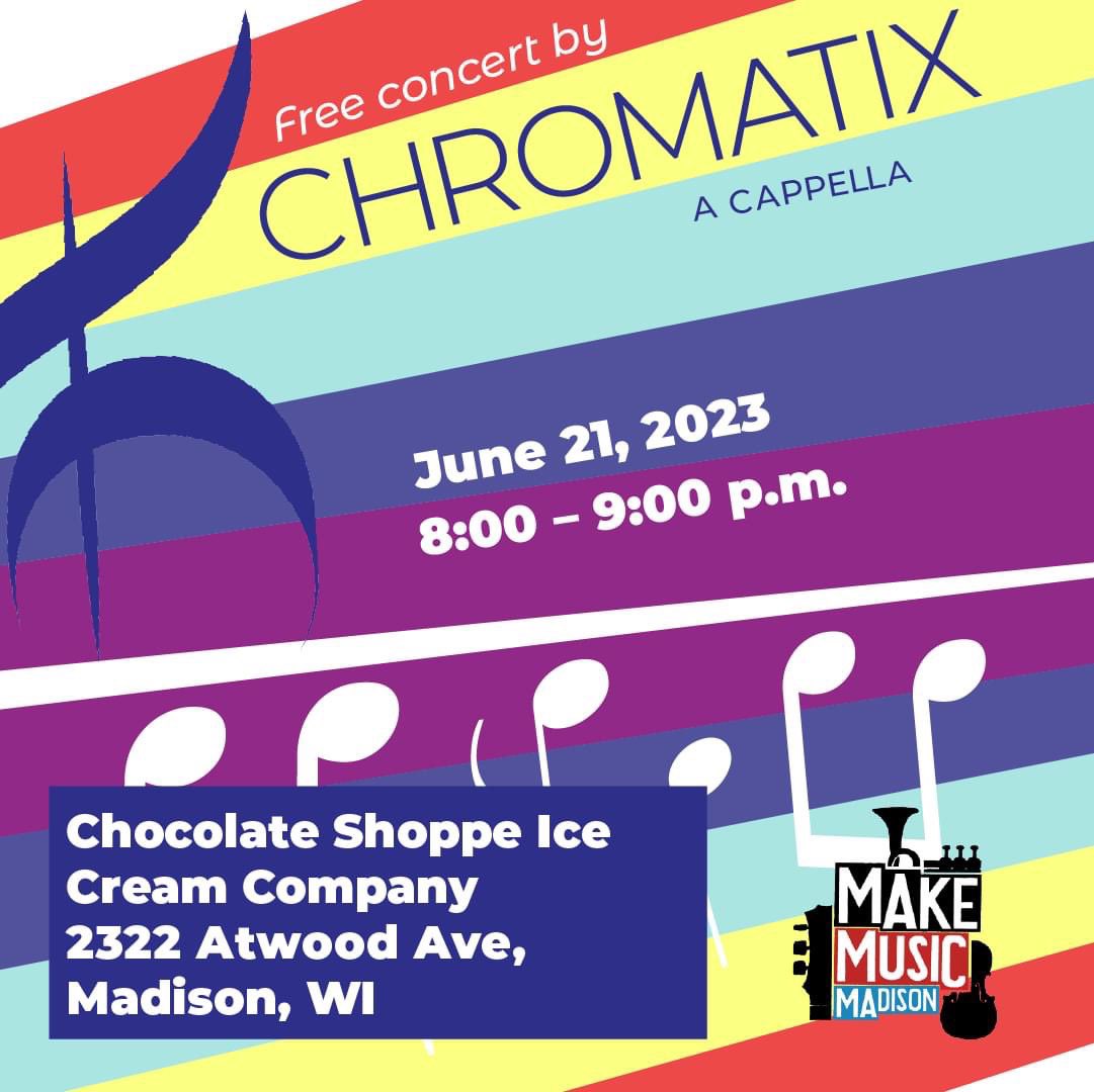 Whaaat! Can you believe it's already mid-June!? Come on out NEXT WEEK for a FREE a cappella show next week Wednesday, June 21, either 6pm or 8pm! In addition to some old favorites, We have a couple new songs that we're dying to perform for you. See you all there!