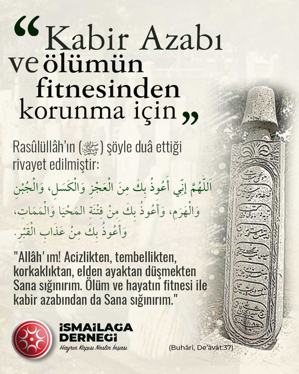 📌   Kabir azabı ve ölümün fitnesinden korunma için..