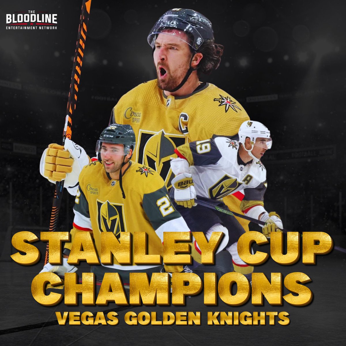 Everyone at the @thebloodlineent would like to congratulate the @GoldenKnights  on reaching the pinnacle in hockey and winning the #StanleyCupFinals.

#MarkStone #AdinHill #StanleyCupPlayoffs #VegasBorn

Website: bloodlinenetwork.com