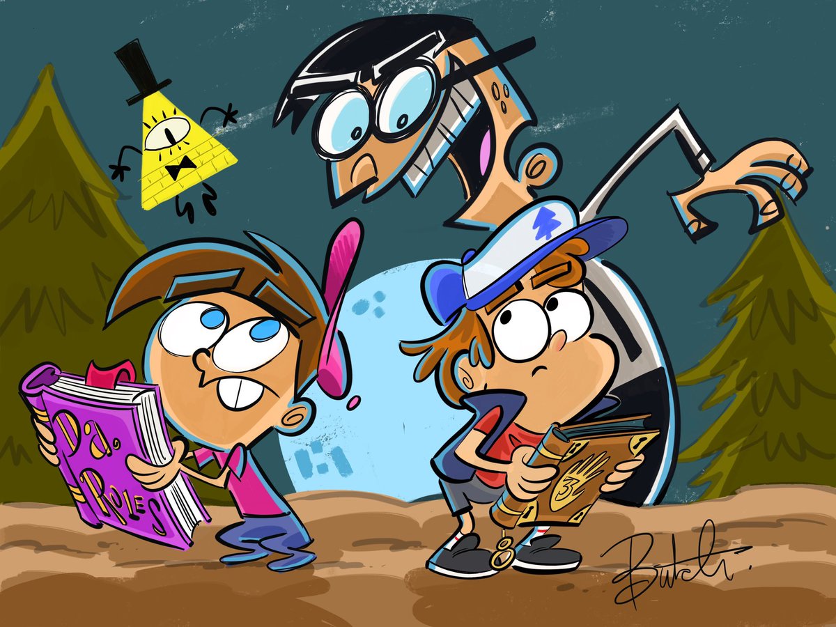 When Timmy met Dipper. Who wins?  #GravityFalls #fairlyoddparents #butchhartmandraws #Nickelodeon #Disney