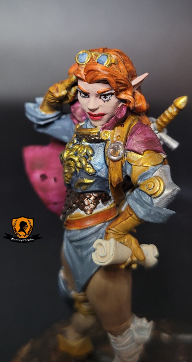 I present to you from Titan Forge the Human Fighter from their Titans of Adventure! I printed her at a larger size. I like how the armor came out and I think that this is the best face I have painted to date! 
#titanforge #DnDFighter #3dprinted #figurepainting #ttrpgcommunity