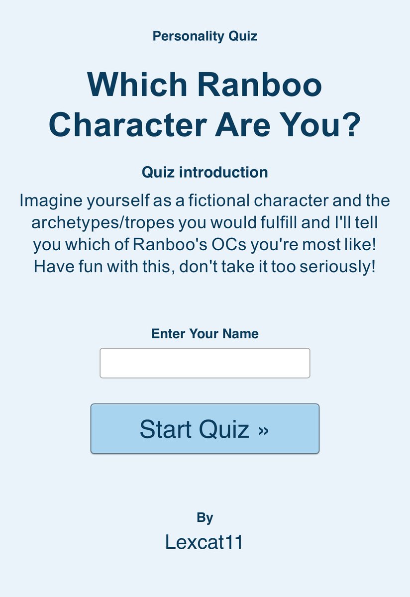 Lex_cat11's tweet photo. HAVE YOU EVER WANTED TO KNOW WHICH OF RANBOO’S CHARACTERS YOU ARE??

Well have I got the quiz for you boobers!!!

LINK BELOW YIPPEE RTS ARE ALSO COOL (also I love looking at the stats bc I’m a little nerd pls take it /nf) https://t.co/rNh6rBLBXj