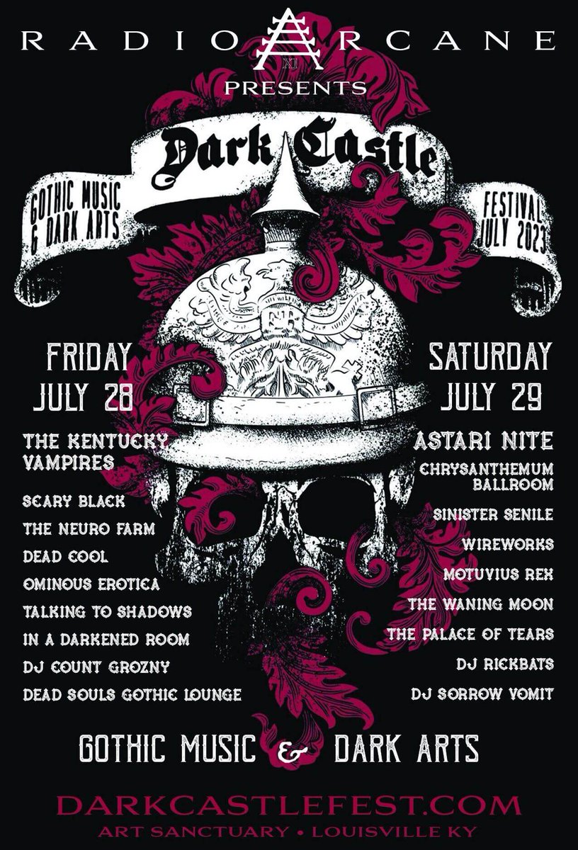 Who's going? Dark Castle Fest is July 28, 29 in Louisville, KY

#darkwave #gothrock #goth