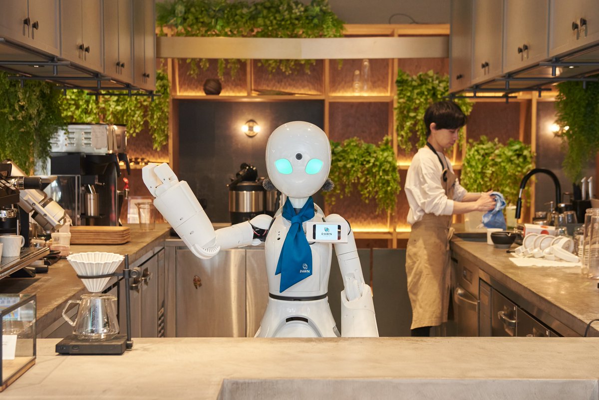 sgroasters's tweet photo. パートナーショップご紹介-「分身ロボットカフェDAWN ver.β」様（＠dawncafe2021）
東京/日本橋にある外出困難な方々��分身ロボット「OriHime」を遠隔操作し接客するカフェで、障害を持っている方など外出ができない人の新たな働き方を研究・開拓することを目的で開設された近未来型のカフェです。 https://t.co/6Y8BQLJcv6