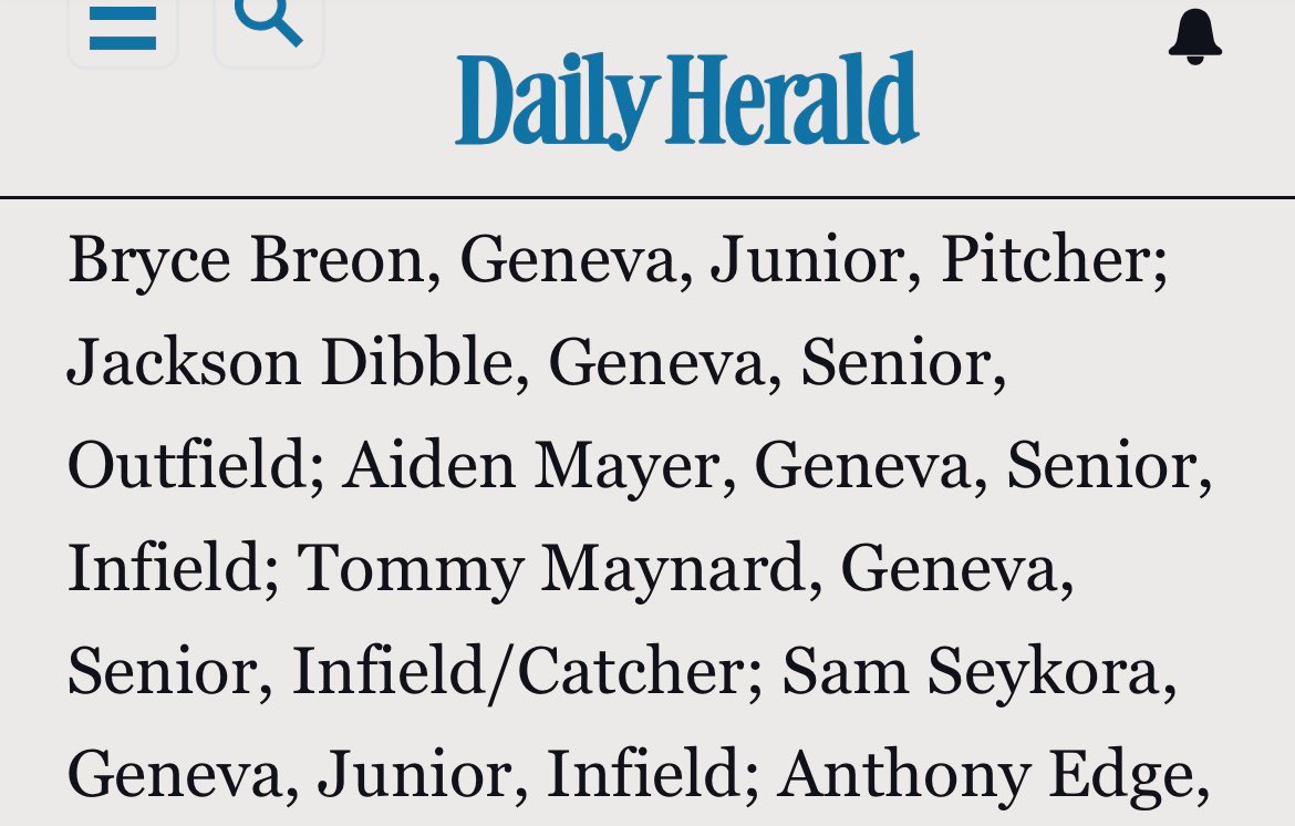 GenVikBaseball's tweet photo. Congrats to Bryce Breon, Aiden Mayer, Sam Seykora, Jackson Dibble, and Tommy Maynard for being selected Honorable Mention Daily Herald All-Area. https://t.co/dqH2kRvKOu