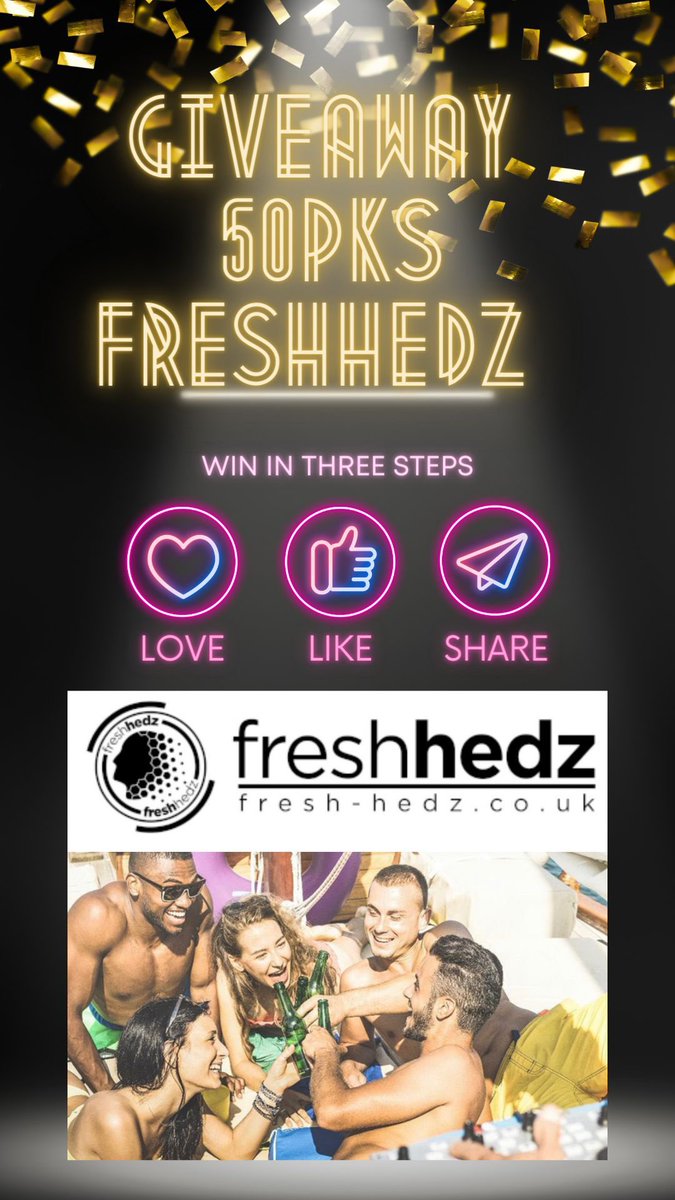 Competition time <a href="/freshhedz/">Fresh-hedz</a> are giving away 50 pkts to you &amp; your mates. 
Winner will receive 30 pkts 🥂
Runner up will receive 1 pkt each 
..............................................................
Tag x3 off your mates - Like share 
Winners will be chosen 1st August