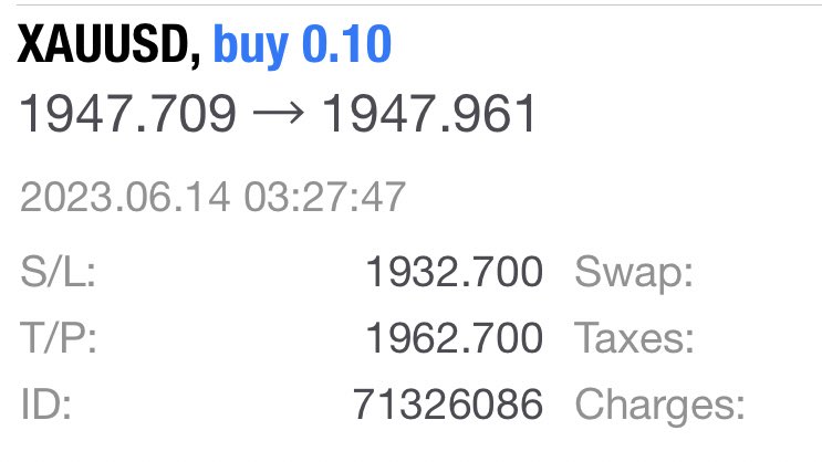SignalFactory24's tweet photo. BUY #XAUUSD👇#GOLD

買い　XAUUSD👇#ゴールド

#ForexSignal
#forex #FX
FXシグナル FXsignals

Forex trading is high risk. Watch out for the FOMC today. 
為替取引はハイリスクです。今夜はFOMCに注意してください。 https://t.co/I0ixqiOSfG