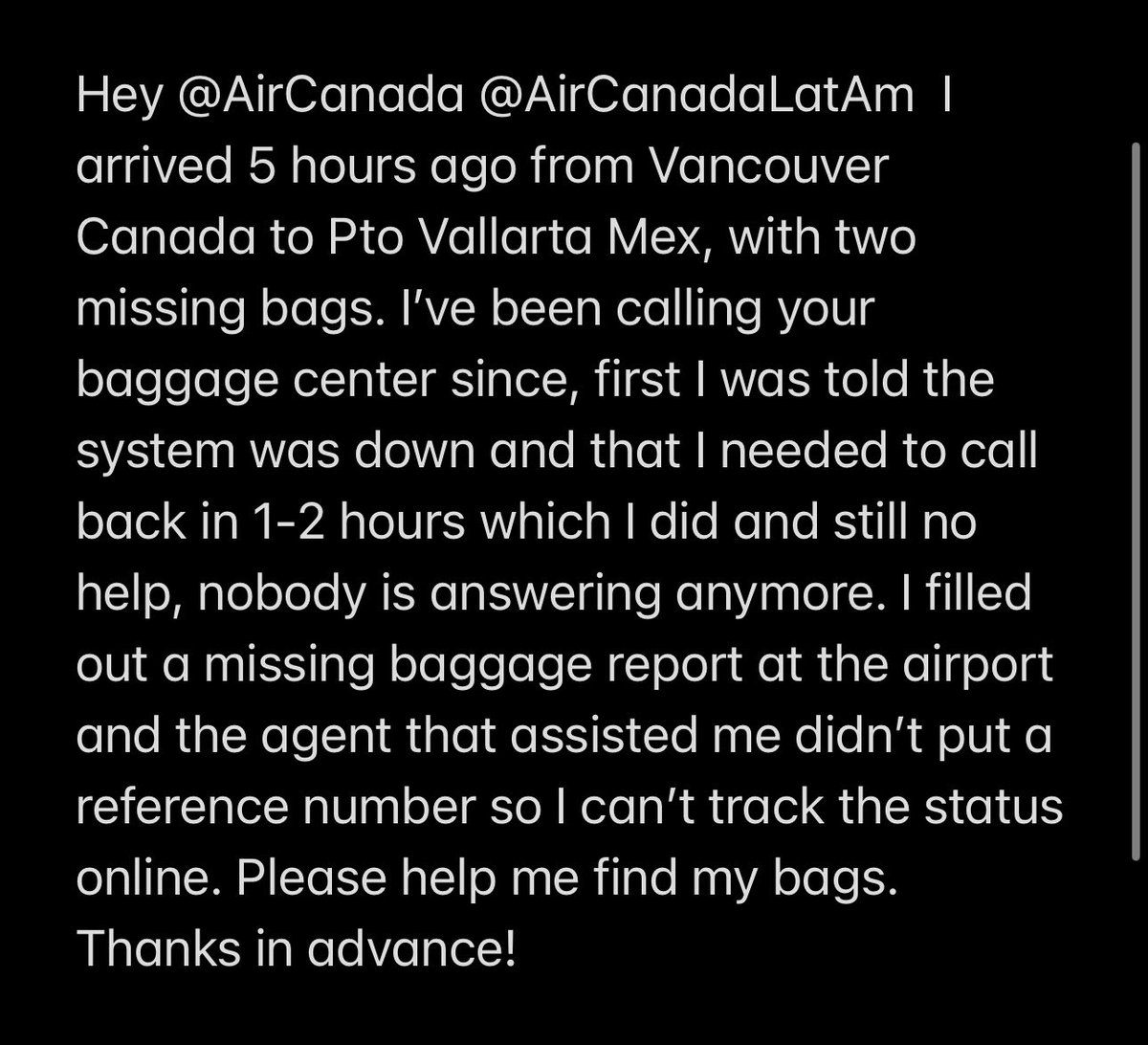 Hey @AirCanada @AirCanadaLatAm