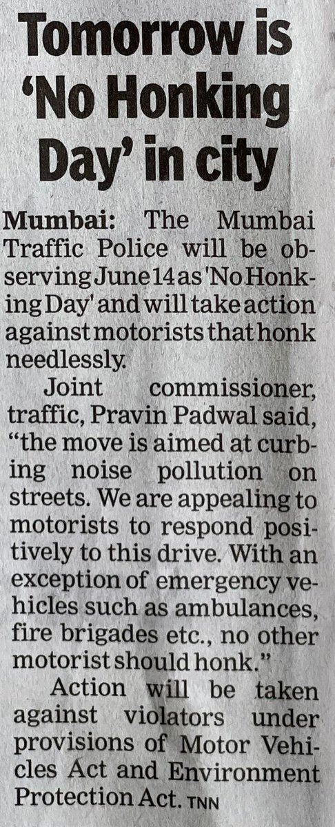 somika_chandhok's tweet image. Commendable step by @MumbaiPolice @CPMumbaiPolice 

Hope such drives are conducted in #DelhiNCR 
@dtptraffic @noidatraffic
@TrafficGGM

#NoHonkingDay 
#NoHonking 
#noisepollution