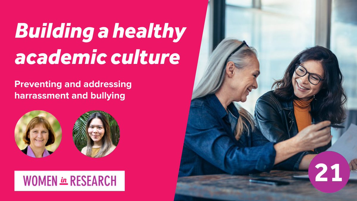 Women in Research (Australia) (@womenresearchau) on Twitter photo What are the effective strategies to prevent and address #harassment and #bullying in academia? Join our upcoming webinar w/ <a href="/CurtinUni/">Curtin University</a>'s <a href="/arc_gov_au/">Australian Research Council</a> Laureate Fellow Prof <a href="/Sharonkparker/">Sharon parker</a> and DECRA Fellow Prof <a href="/wishcrys/">wishcrys</a> π»
Register: womeninresearch.org.au/event-details/β¦ What are the effective strategies to prevent and address #harassment and #bullying in academia? Join our upcoming webinar w/ <a href="/CurtinUni/">Curtin University</a>'s <a href="/arc_gov_au/">Australian Research Council</a> Laureate Fellow Prof <a href="/Sharonkparker/">Sharon parker</a> and DECRA Fellow Prof <a href="/wishcrys/">wishcrys</a> π»
Register: womeninresearch.org.au/event-details/β¦