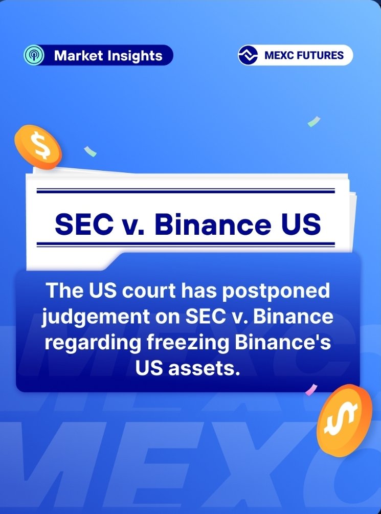 Günaydin.  

SEC'in Binance'da ki fonların dondurulması talebi Mahkeme tarafından askıya alınmış ve bu konuda birlikte çalışmalarına karar verilmiş. 

Bugün 92% oranla Faiz artırımı olmayacak. 

Powell konuşması da ılımlı geçerse tadından yenmez. 

Hadi bakalım. 

#FireGensler