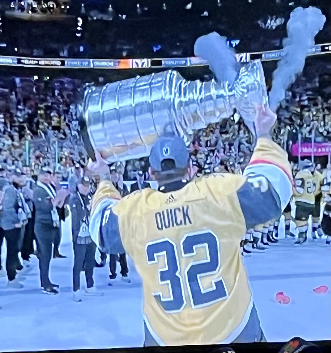 Congratulations Marty and Quickie!! ❤️
3 Stanley Cups 
3rd cup nine years to the day you both won the 2nd cup. 
We miss you guys!! 
#StanleyCup #StanleyCupFinals #VegasBorn #LAKings #NHL