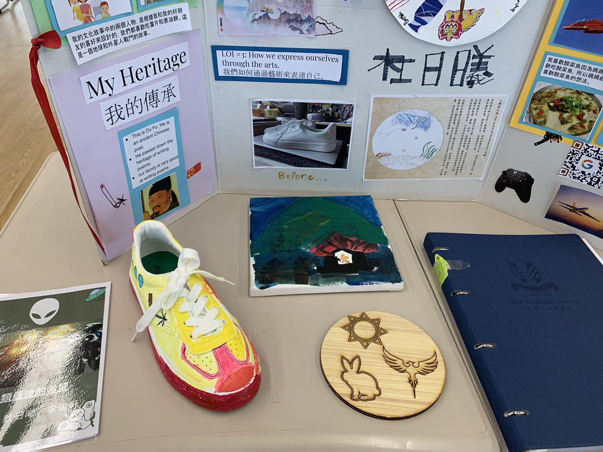 🎉Y5 Exhibition at VSA! 🏆

#3Dprinted spoons &amp; buildings, 🎭 laser-cut puppet theatres, &amp; #AI created scenery! 💡

🌍 Expressing identity in innovative and creative ways🔥

👩‍🏫 A huge shout out to Y5 teachers &amp; the VSA community for nurturing their growth! 🌱💚