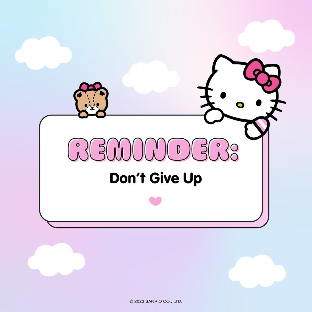 💜 Here’s a friendly reminder from our dearest Hello Kitty. 🎀🤗

#hellokitty #motivationalquoutes #sanrio