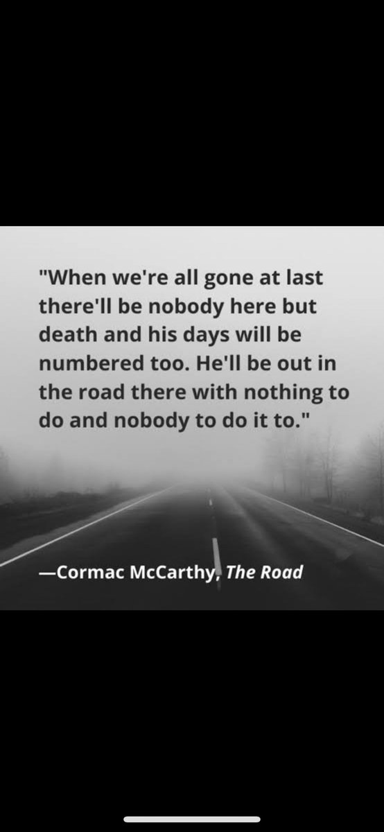 Saddened to hear the news of Cormac McCarthy’s passing. 

His ability to juxtapose the good and evil within the human disposition is unparalleled.

…never heard of him? Pick up:

Blood Meridian. The Road. No Country for Old Men. All the Pretty Horses

 #CormacMcCarthy