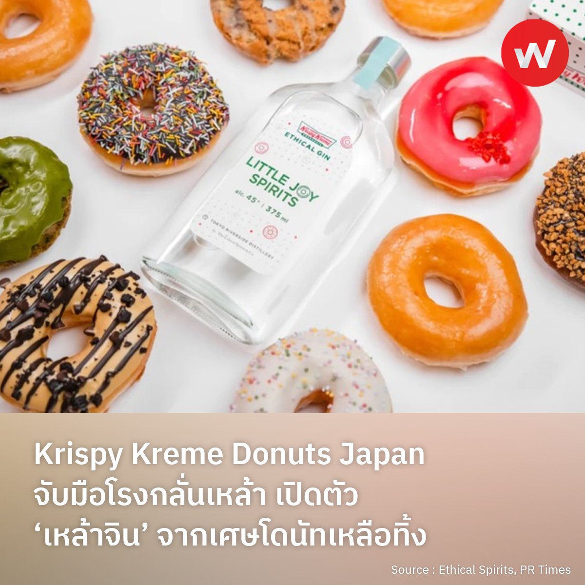 WABIZTH's tweet photo. Krispy Kreme Donuts Japan จับมือโรงกลั่นเหล้า เปิดตัว ‘เหล้าจิน’ จากเศษโดนัทเหลือทิ้ง
อ่านเพิ่มเติม : https://t.co/mE7nNJs3gY

#wabiz #japan #business #japanbusiness #ญี่ปุ่น #ธุรกิจ #KrispyKreme #gin #doughnut #EthicalSpirits #littlejoyspirits #คริสปี้ครีม #เหล้าจิน #โดนัท https://t.co/ky0CTcVKRm