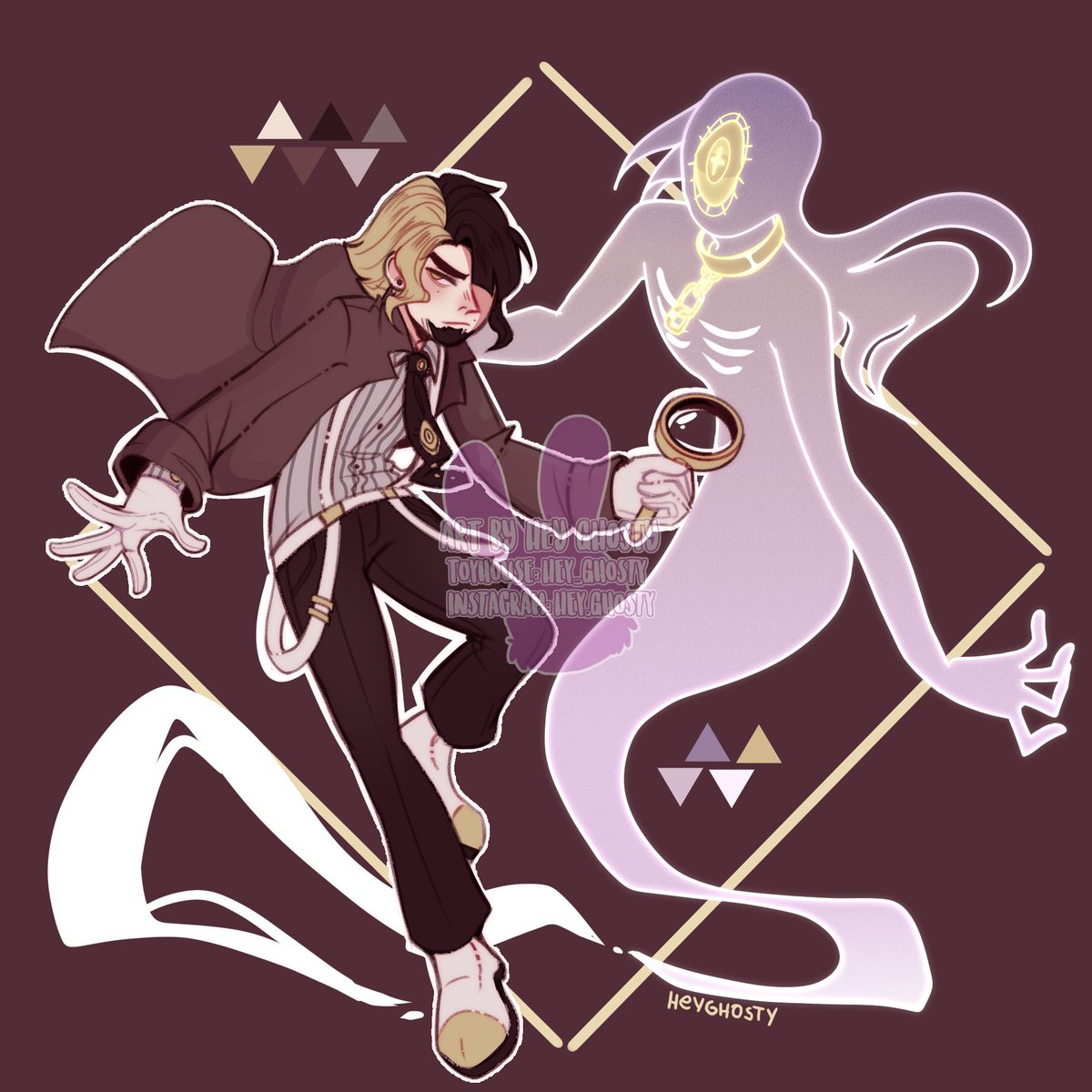 HeyGh0sty's tweet photo. SB: $15 or 1500pts
AB: $60 or 6000pts

The detective has an unusual companion, an errant ghost who helps him solve crimes. They are doomed to stay together.

Th: https://t.co/7GCQgRackE
Ych Commishes: https://t.co/6VYrHUkKEE

#Adoptable #OC #Art https://t.co/YDKaMZOksf