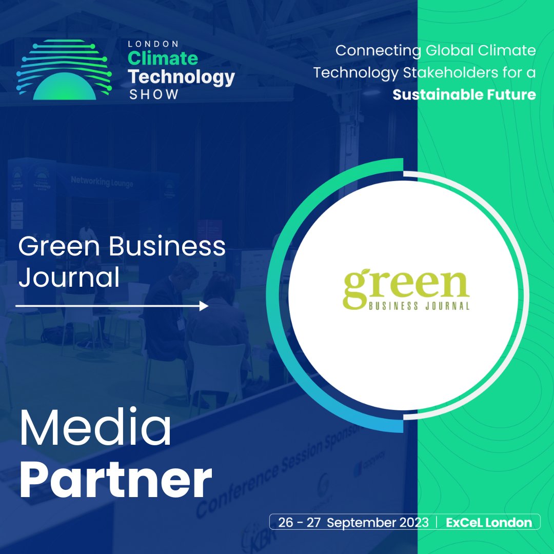 As a valuable addition to the London Climate Technology Show, Green Business Journal has joined us as a media partner.

Register today at bit.ly/3jF6eIr

#CTS23 #climatetechnology #excellondon #sustainablefuture #cleantechnology #climatetechshow #sustainableliving