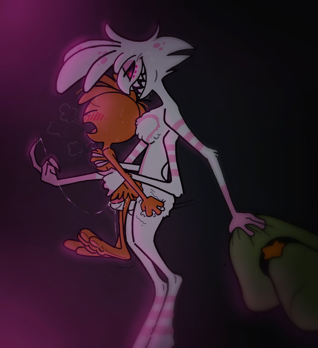 BadontheBeach's tweet photo. Wander and Angel Dust? Well…! 🤭

#NSFW #WanderOverYonder #HazbinHotel https://t.co/yY4rljeT9R