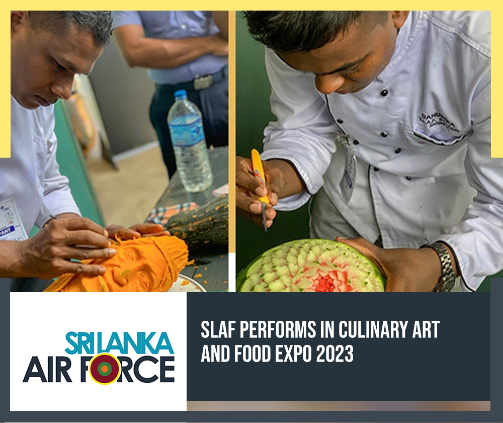 SLAF PERFORMS IN CULINARY ART AND FOOD EXPO 2023
More details: tinyurl.com/2h2esrf3
#Srilankaairforce #airforce #guardiansOftheSkies #Military #AirPower #SLAFMedia #airforcelk #aviationdaily #foodexpo2023 #culinaryart