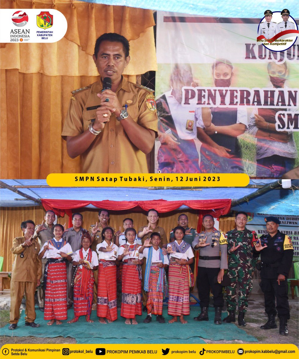 prokopimbelu's tweet photo. Kami Orang Batas Tetapi Kami Tidak Terbatas. #bupatibelu
#wakilbupatibelu
#sekdabelu
#atambuakotaperbatasan
#pemkabbelu
#belusehatberkarakterdankompetitif
#perbatasanindonesiatimorleste
#prokopimbelu                                 #PemprovNTT https://t.co/FvpTcA3aje