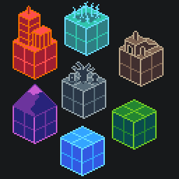 Some sort of vector #isometric #titleset for <a href="/Pixel_Dailies/">Pixel Dailies</a>. 
#pixel_dailies #pixelart #ドット絵