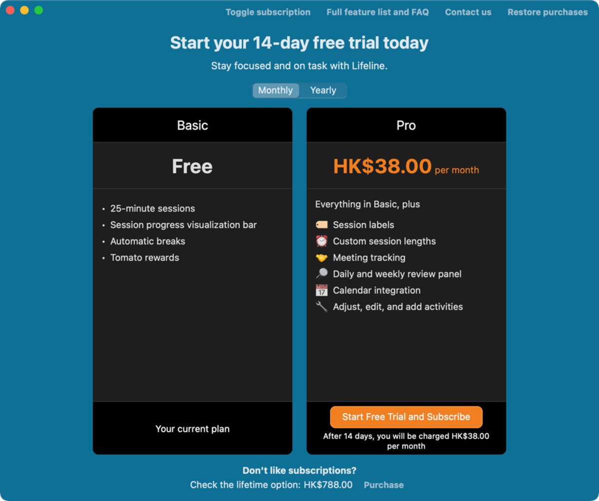 getsaent's tweet photo. Lifeline's old subscription screen vs. the upcoming new one. 🤩 #uxdesign https://t.co/GlBGyNkZQA