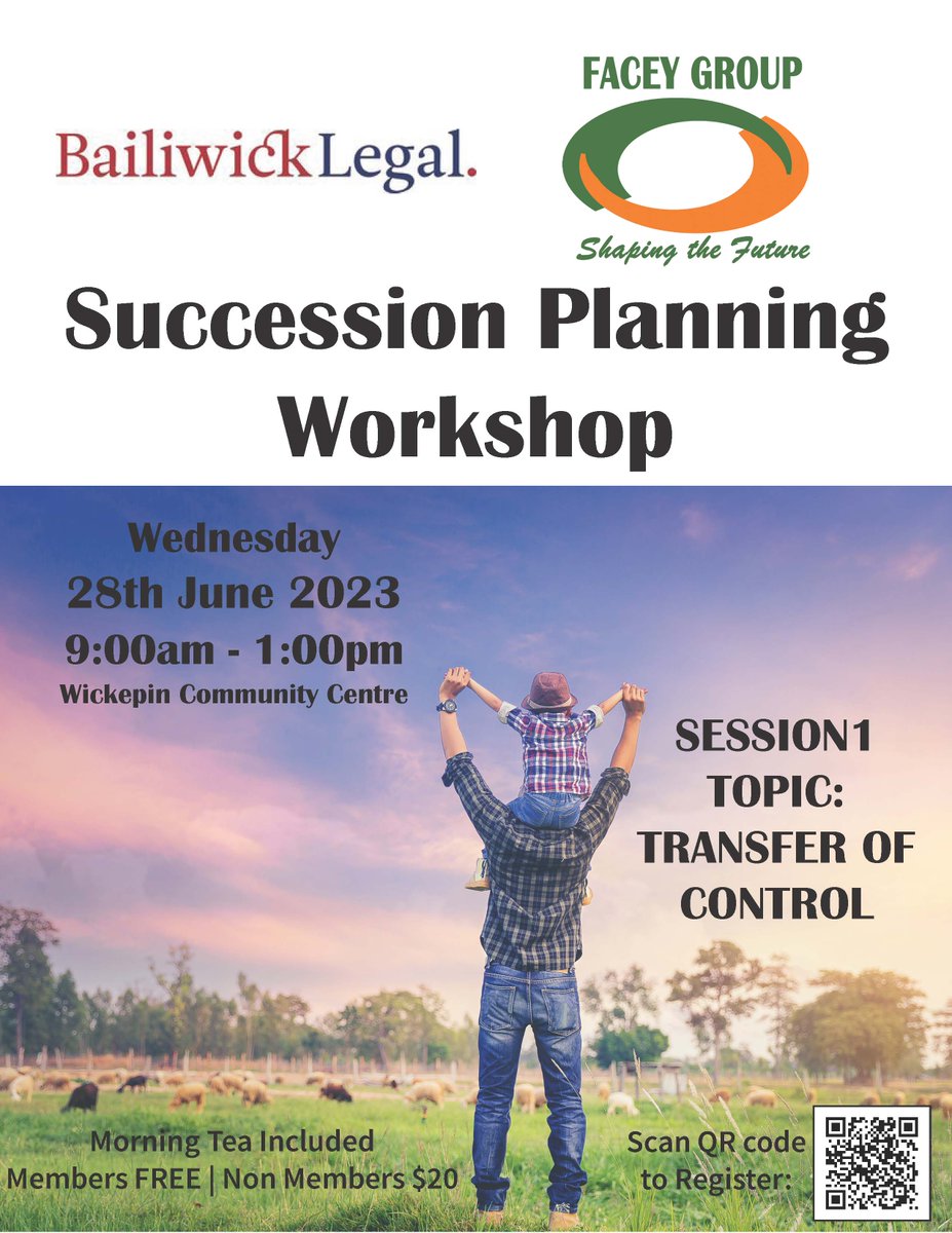 FaceyGroup's tweet photo. Don’t forget to register for the @BailiwickLegal @FaceyGroup Succession Planning - Session 1 Workshop focusing on #TransferOfControl happening on Wed 28 June 9am-1pm
Spaces are limited so don’t miss out ... Scan the QR Code & register today! https://t.co/VKqL0DaQgn