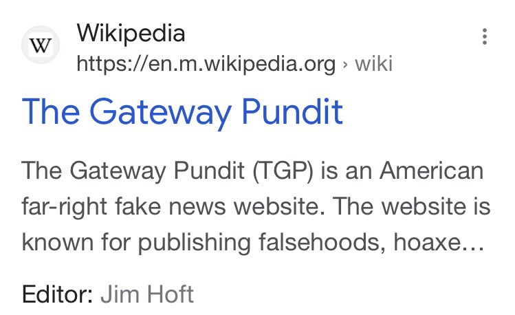 SepulvidaG35710's tweet photo. @gatewaypundit The Gateway Pundit? Ah hahahaha! Sure it must be factual! https://t.co/lh6pxmtZqm