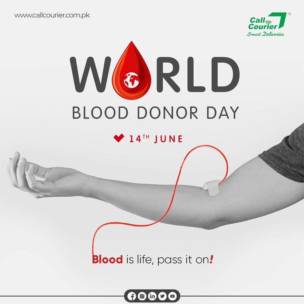 Blood donor day is observed to increase global awareness about the noble deed; Blood Donation. Salute to heroic donors who save lives by donating blood. #CallCourier #SmartDeliveries #SmartCOD #BloodDonorDay