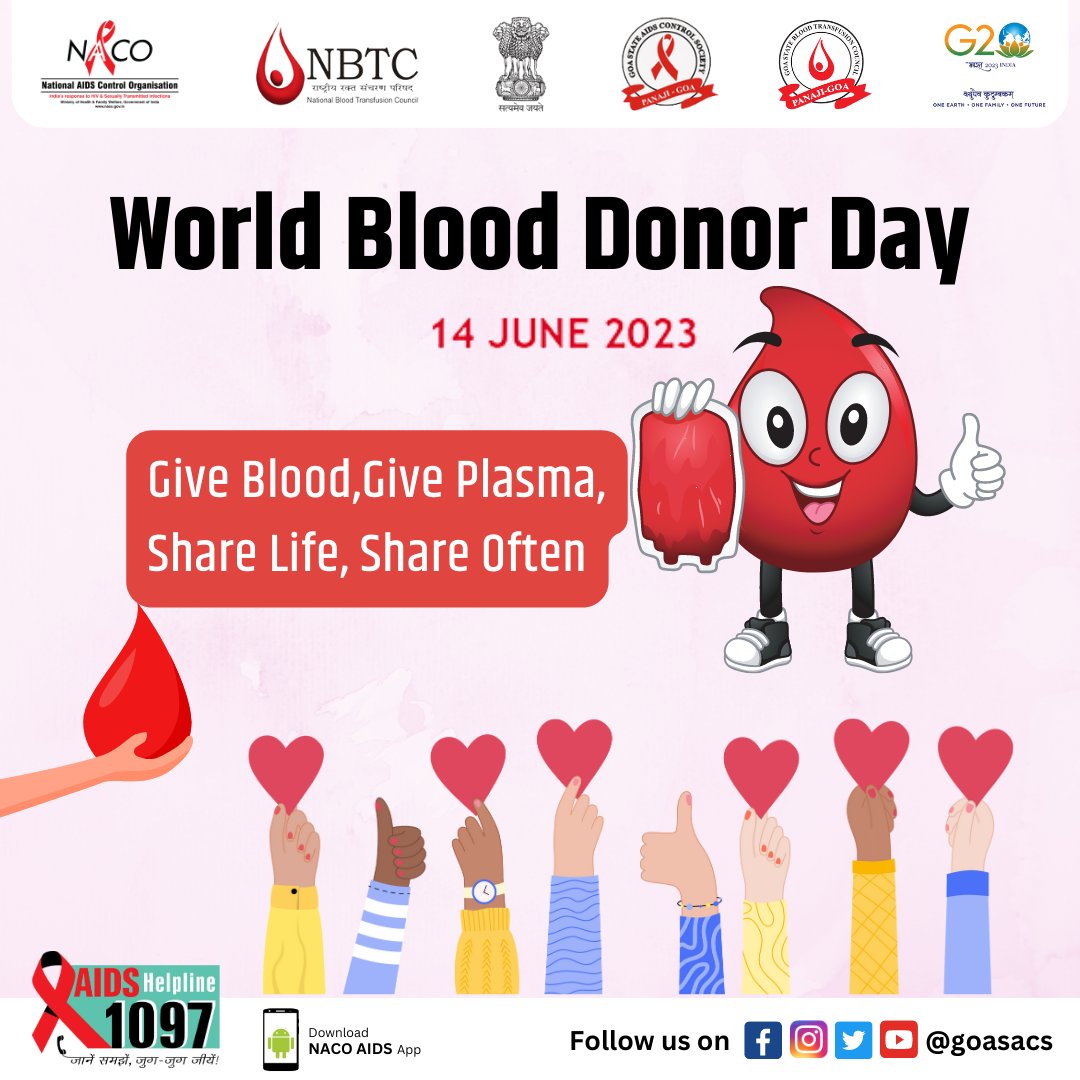 Be a lifeline for someone in need. Donate blood and give others the gift of life.

#WorldBloodDonorDay #wbdd2023 #blooddonor #blooddonation #donateblood #blooddonorday #savelife #HIV #AIDS #goasacs