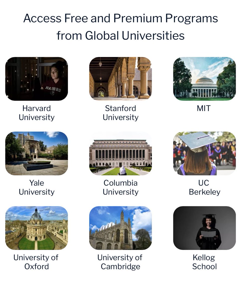 I found millions of very helpful FREE courses on this platform digitaldefynd.com 1. @Harvard 2. @Stanford 3. @UniofOxford 4. @Cambridge_Uni etc