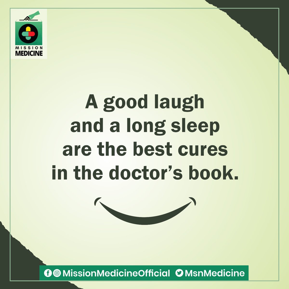 A good laugh
and a long sleep
are the best cures
in the doctor’s book.
#MissionMedicine
#HealthyNation_HappyNation
#ManavDharam
#ManavUtthanSewaSamiti